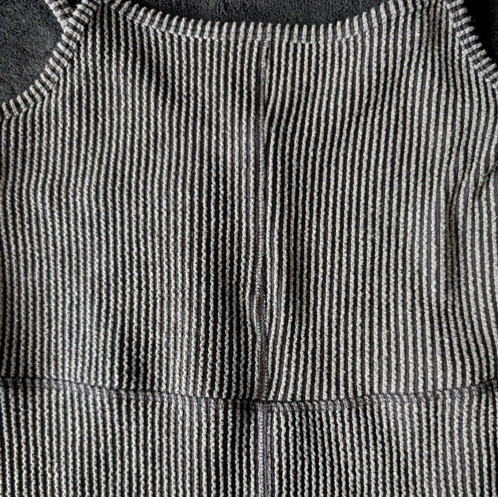 Ribbed Grey Black Cami Pant Wide Leg Jumpsuit Loungewear Elevated Basic Sz Large image 6